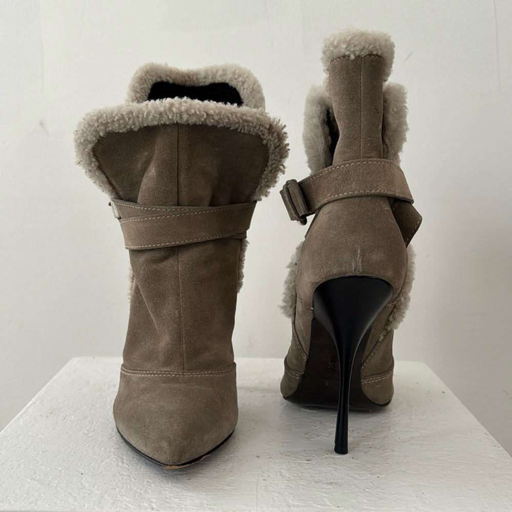 Giuseppe Zanotti Suede Shearling Booties 35.5